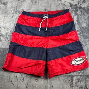 VINTAGE Tommy Hilfiger Surfwear‎ Board Shorts Men's XL Red Navy Stripe 90s